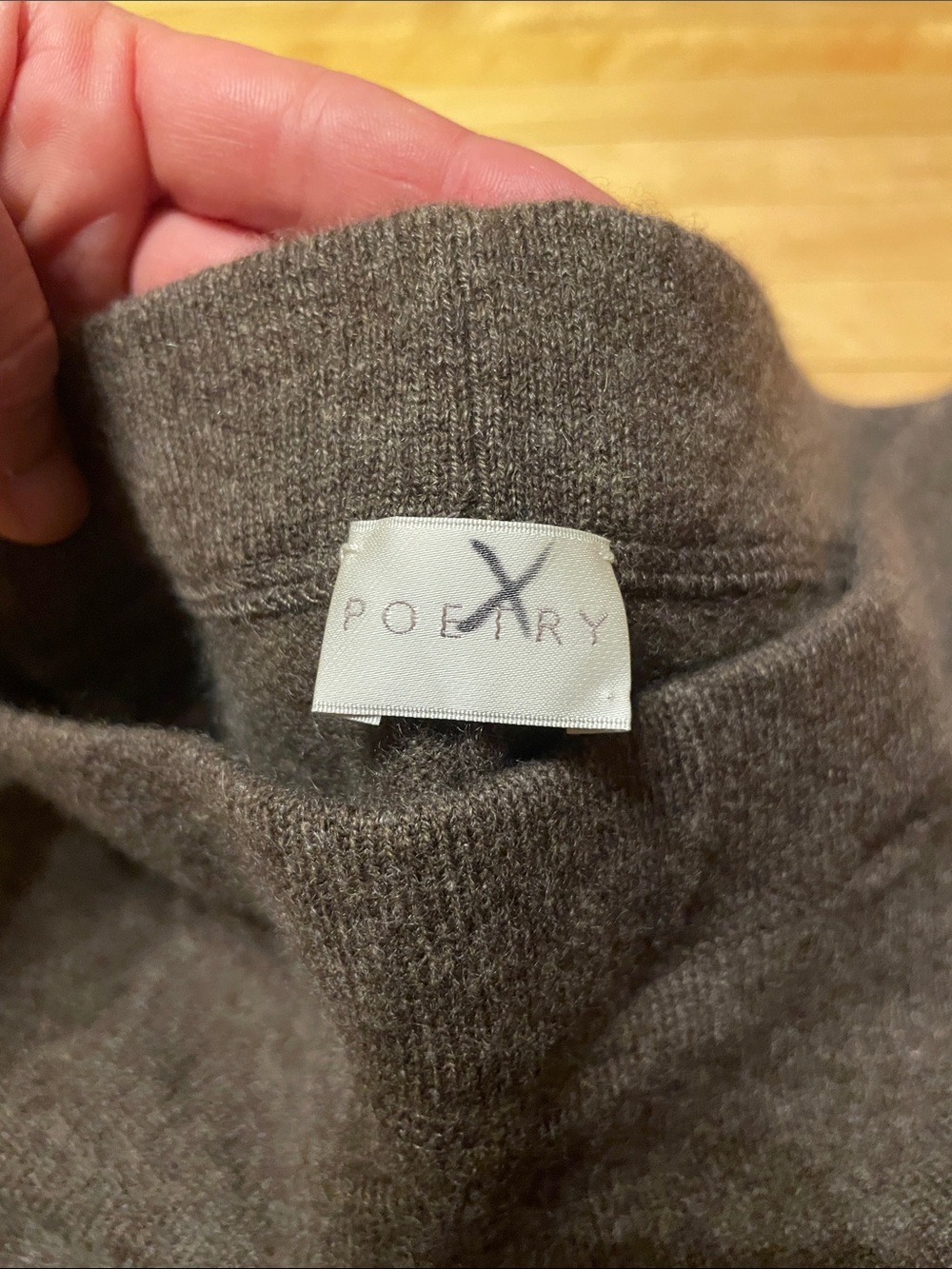 Poetry Dark Brown Cashmere Blend Knit Leggings Size 10 (93% Cashmere) NWOT - Picture 2 of 6